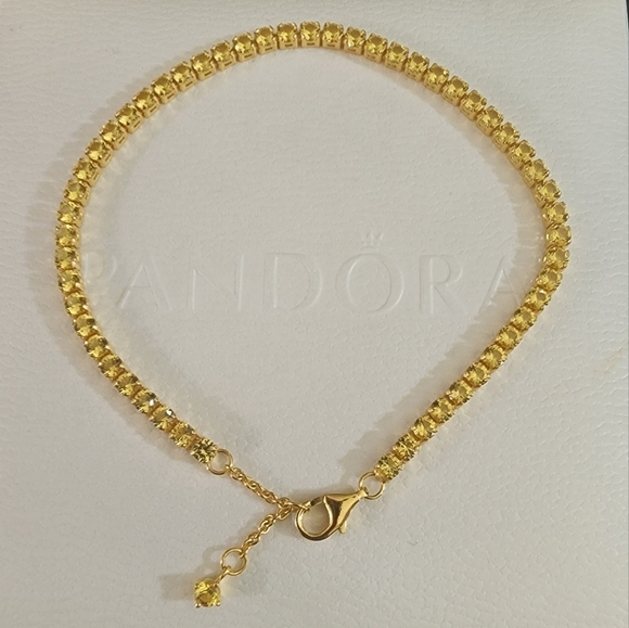 Pandora Jewelry - Pandora Sparkling Yellow Tennis Bracelet 14k gold plating